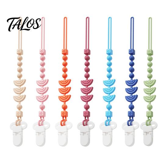 Silicone Pacifier Clip with Teether for Infants, BPA-Free Chewable Baby Anti-Drop Holder Universal Strap Chain 0-24 Months, Boil-Safe Integrated