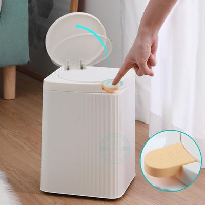 Lixeira de 8L Tipo Pressão Casa com Tampa Sala de Estar Luxo Leve Banheiro Cozinha Quarto Cesto de Papel Grande Balde de Armazenamento para Escritório