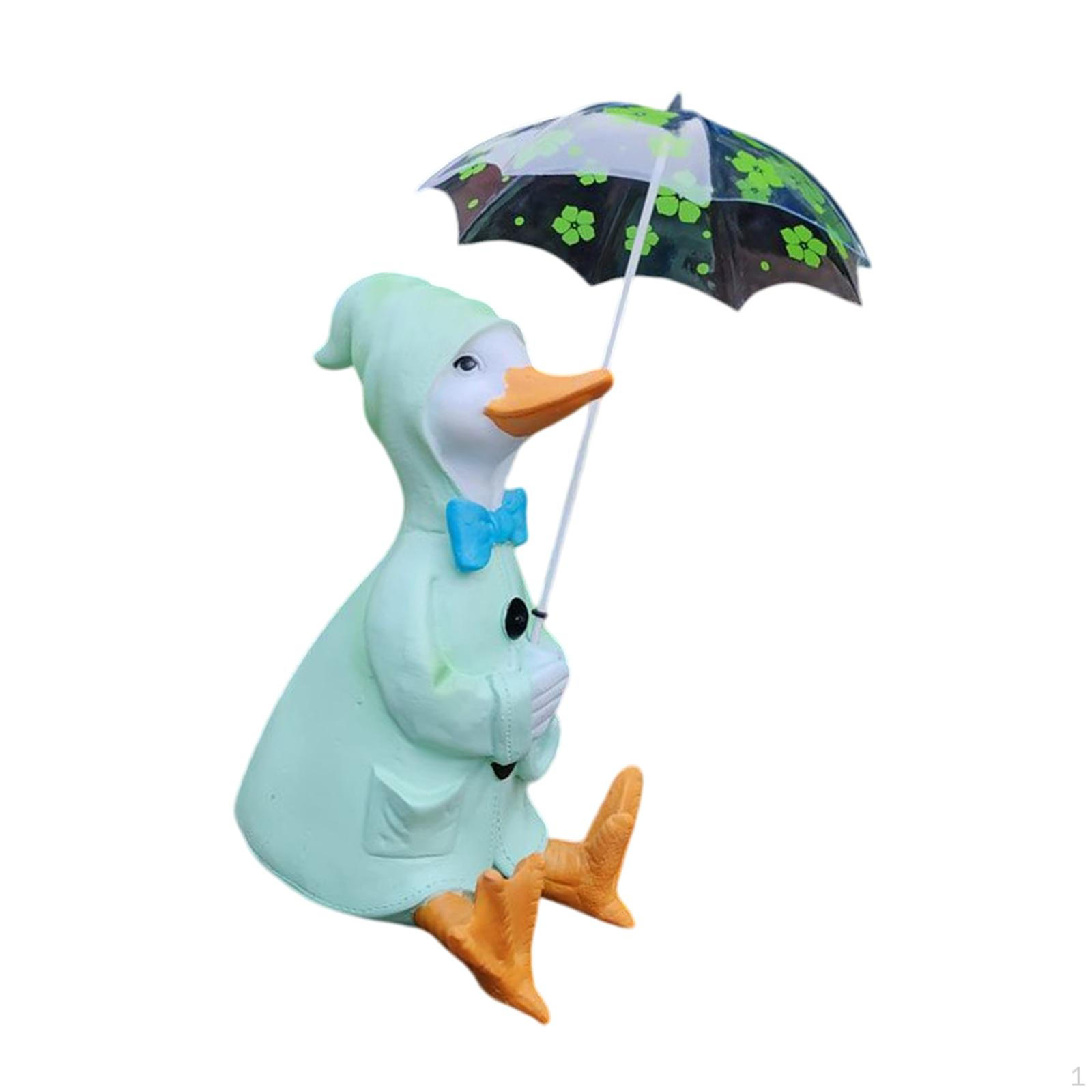 

Фигурка утки для двора, миниатюрная поделка с зонтиком, садовый аксессуар 1 Duck