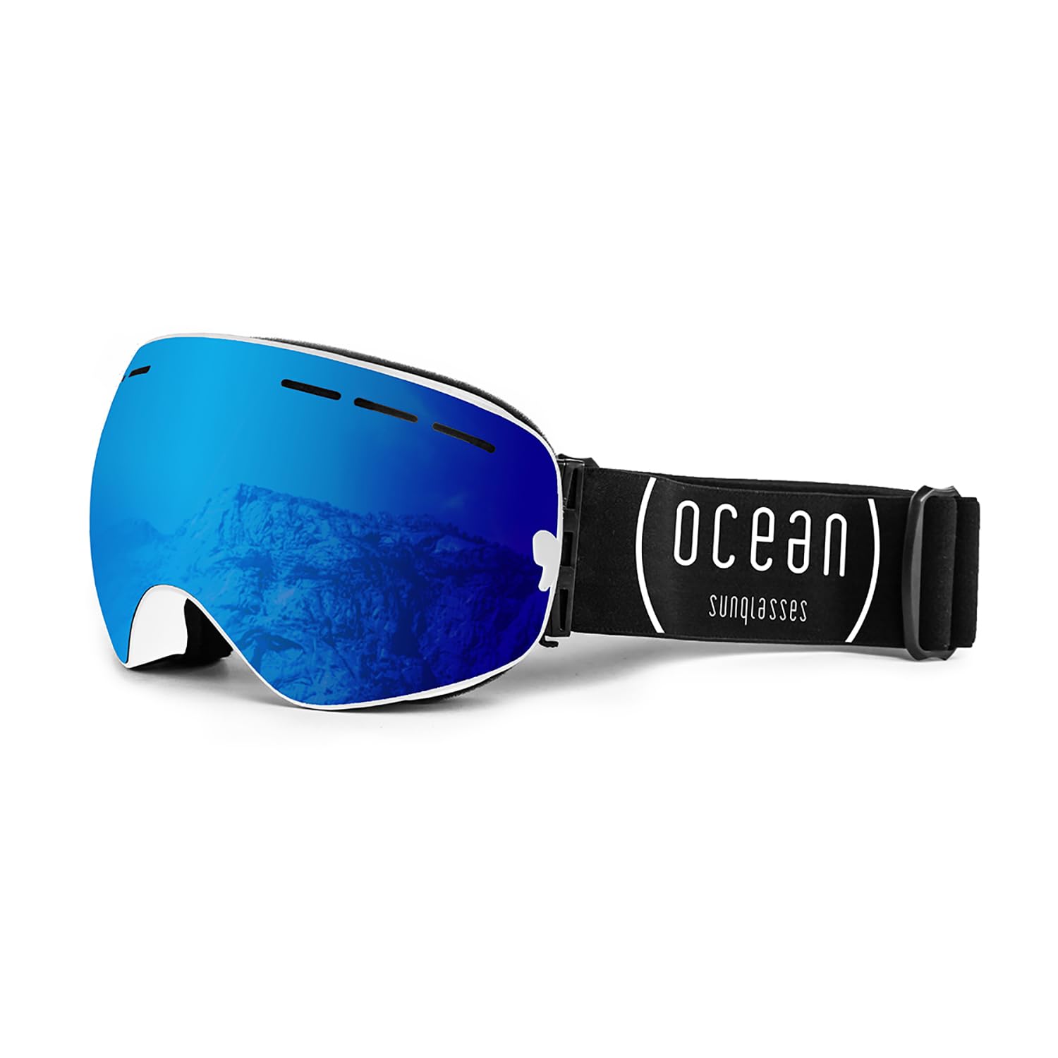 

OCEAN CERVINO Snow Dual UV White Goggles, Unisex, Lens, Protection, Anti-Fog, Scratch-Resistant, (Blue Lens), OCN-YH3102-1 [Authentic] белый