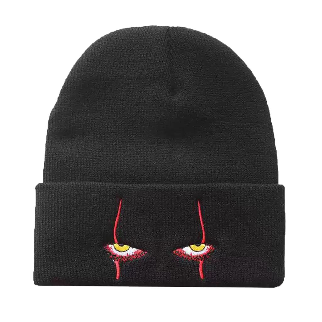 Street Style Personalized Eye Embroidery Knitted Hat Winter Outdoor Warm Hats Cycling Caps Ski Cap