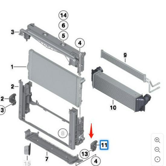 BMW 7-serie F01 Radiatorgummiupphängningar 17117575247/17117575248