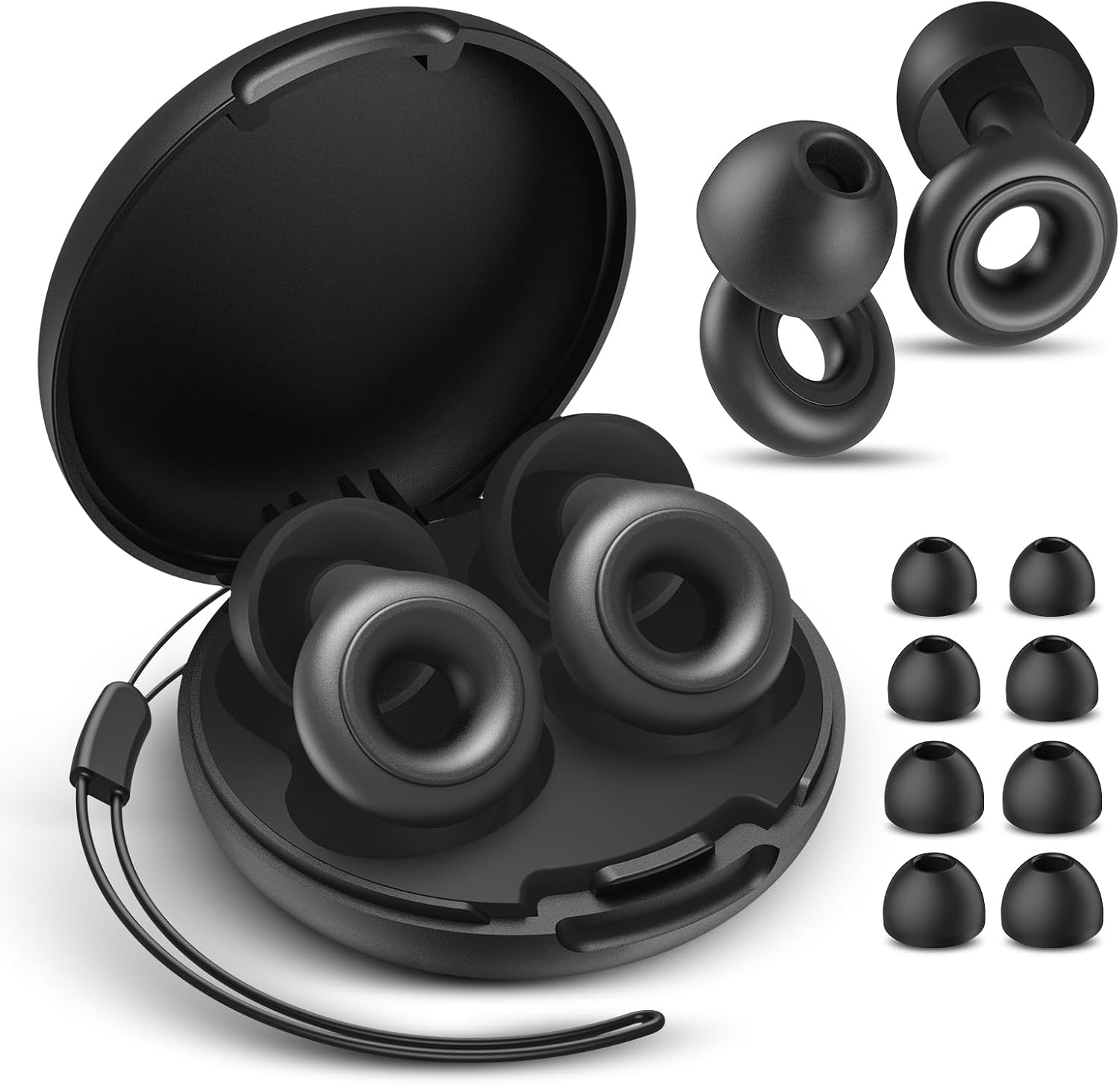 

Беруши для сна с шумоподавлением, беруши с шумоподавлением 30 дБ, для работы, путешествий, концертов, с футляром и 8 насадками