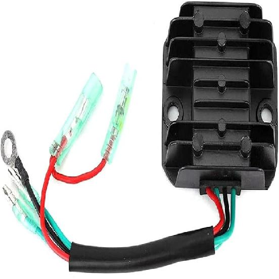 Voltage Regulator Rectifier Fit for Yamaha Outboard 1990-2006 4 Stroke 9.9 15HP Regulator Rectifier 6G8-81960-A1, Black