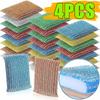 Newest 4PCS Double-sided Kitchen Dishwashing Sponge Household Cleaning Sponge Wipe Scouring Pad Cleaning Supplies Cleaning Tools