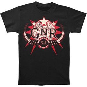 Men s Guns N Roses Globe Logo T-shirt Small Black XL