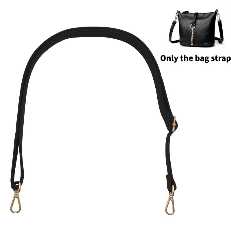 Substitute Shoulder Leather Crossbody Handbag Black Versatile Shoulder Strap