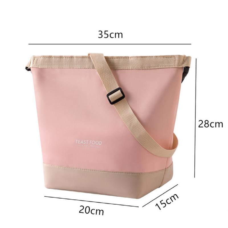 Portable Lunch Bag with Buckle Durable Insulated Lunch Box Tote Cooler Handbag Thermal Bento Pouch Food Carrier Shoulder Bags