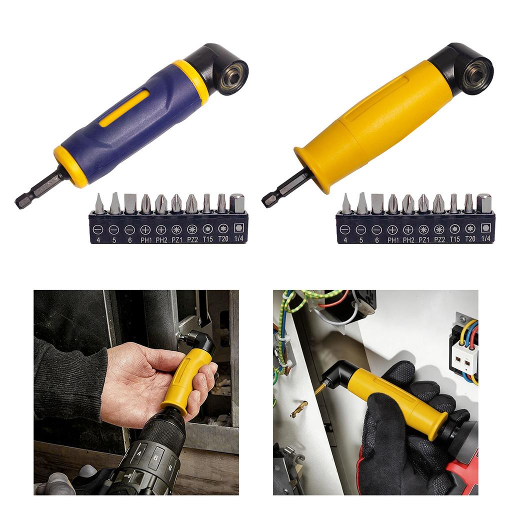 Durability Metal Plastic 90degree Drill Adapter with Magnetic Socket Offering Comfortable grip for Long Use in Repair Tasks