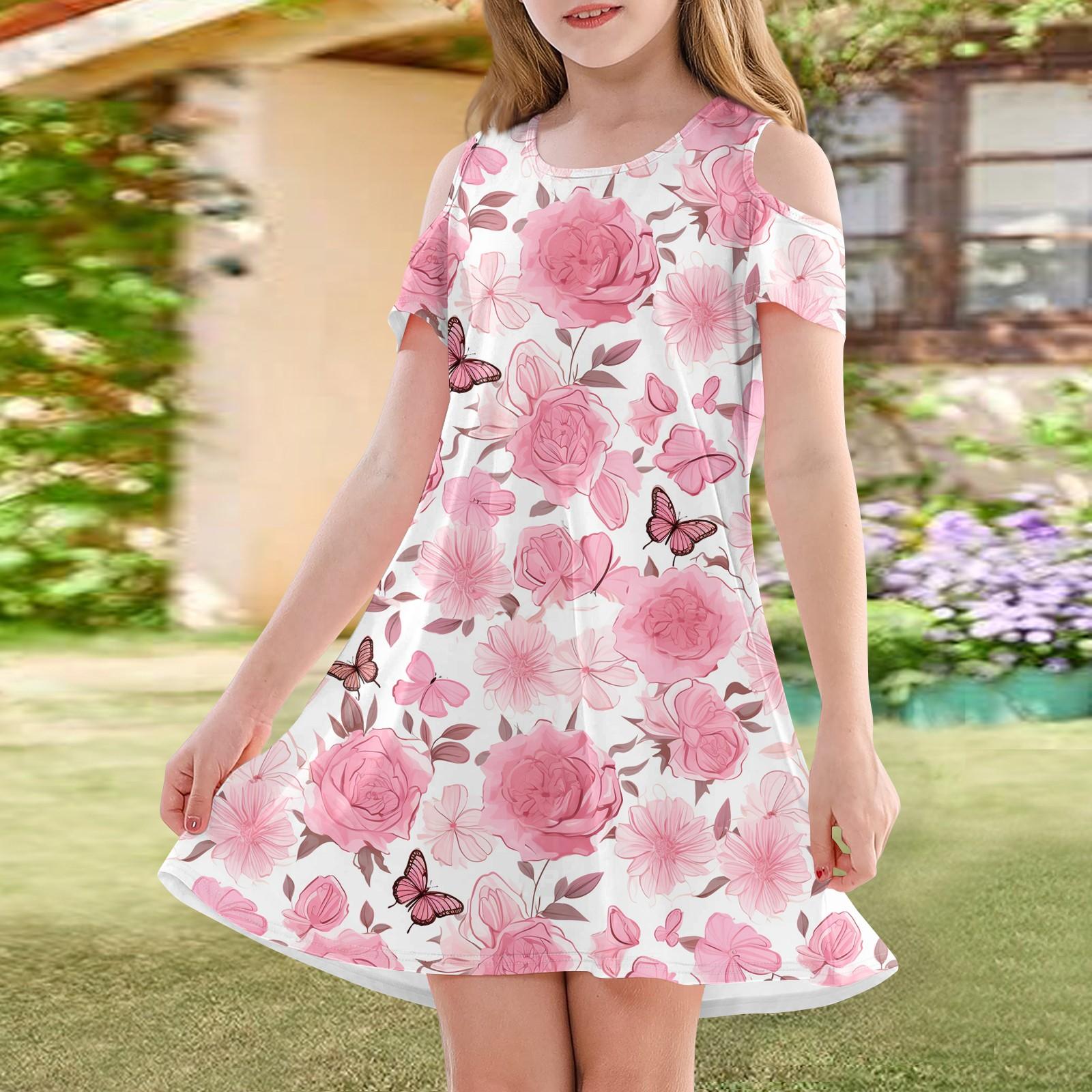 

Girls A-Line Dress -Summer Sleeveless Casual Sundress Toddler Dress 110