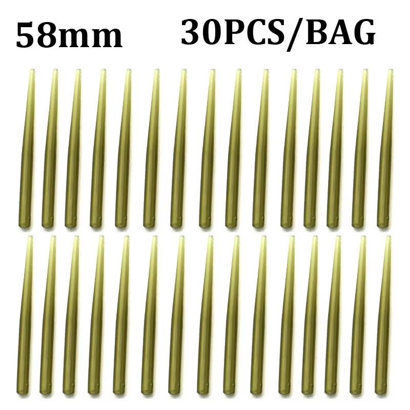 30/60/90 SZT. Akcesoria Karpiowe Rurki Antysplątaniowe Rurki do Haczyków Końcówki Ogonowe do Przyponów Karpiowych Przypon Włosowy Ronnie Rig Elementy Końcowe