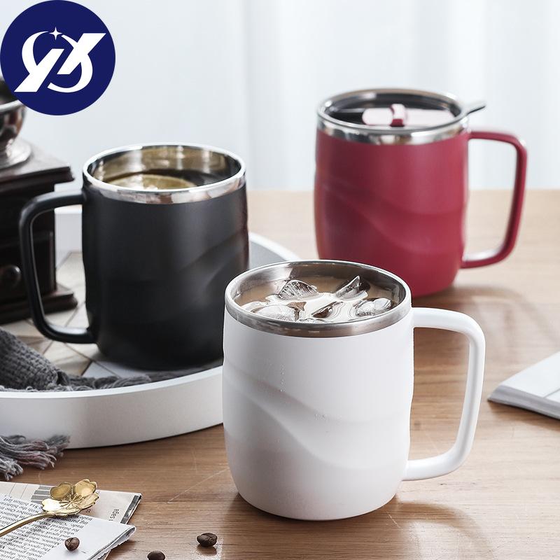 

Термокружка, пивные чашки из нержавеющей стали, простая офисная бутылка для чая, кофе, воды, вакуумная с крышкой, практичная портативная посуда для напитков