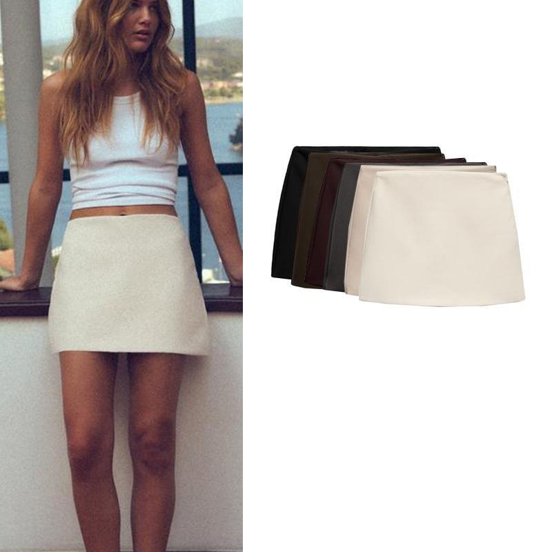 Spring New Women's Clothing High Waist A- line Skirt Easiest for Match Mid Waist Elastic Plaid Casual Culottes 3152536