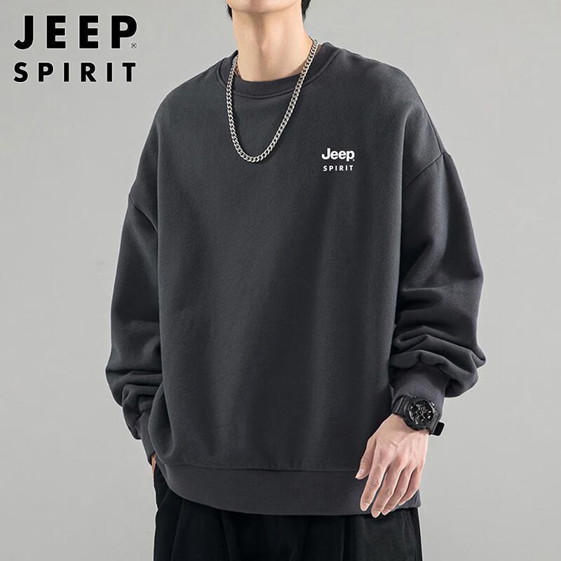 JEEP SPIRIT Men's Round Neck Pullover Sweatshirt