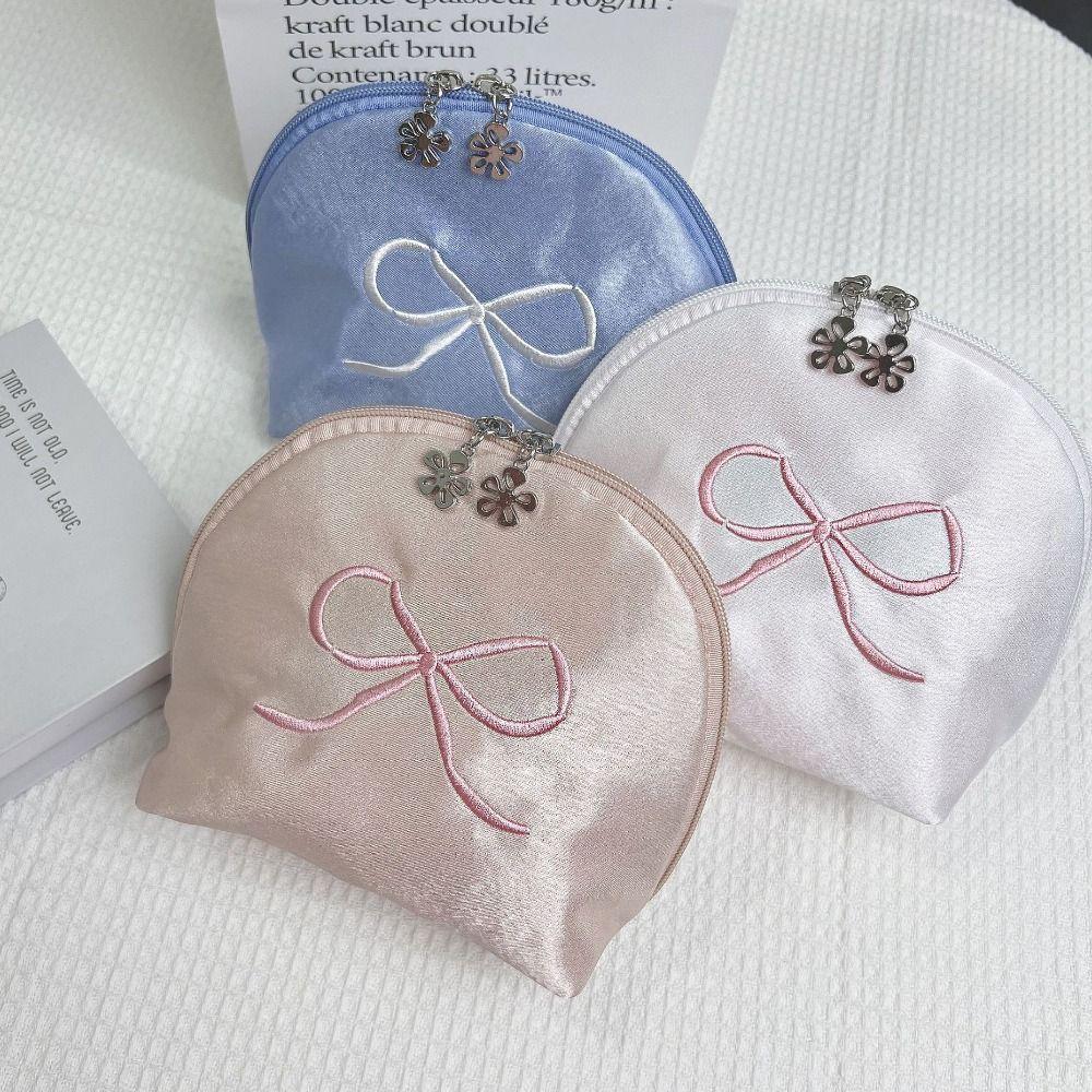 Portable Bow Purse Korean Style Cosmetic Bag Practical Sanitary Napkin Storage Bag  Women
