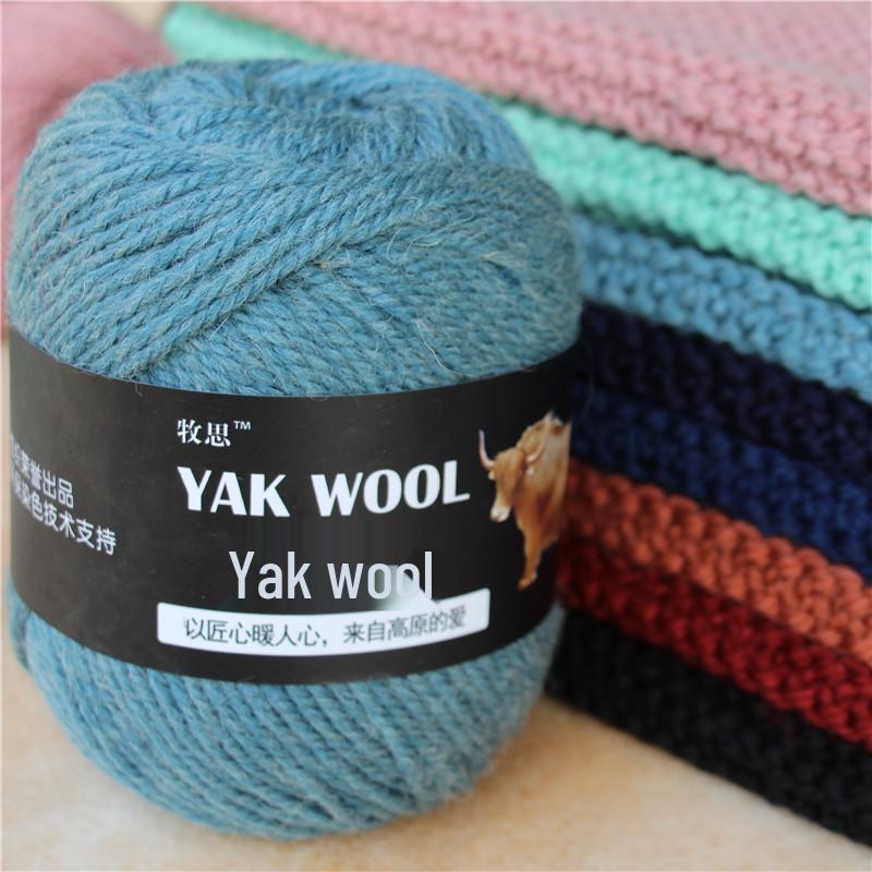 Hand-Knitted Medium-Thick Yak Wool Yarn for Scarves, Hats, Coats, Vests, and Sweaters