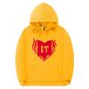 Unisex Oversized Hooded Sweatshirt With Printed Design Ribbed Hem Loose Fit Long Sleeve Cotton Pullover Winter