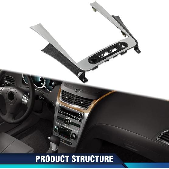 PIT66 Dash Radio Bezel Trim Vent Compatible with Chevy Malibu 2008-2012 Silver Black
