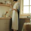 Casual Contrasting Colors Dresses Patchwork Women's Clothing Basic Short Sleeve Summer Loose O-Neck Vintage Straight Midi Dress
