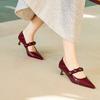 Fashion Women's Fashion Thin Heel Shoes Spring New Pointed Head Shallow Mouth Waterproof Anti-slip Wear-resistant Low Heel Shoes