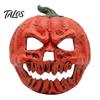 Lightweight Masquerade Masque Scary Pumpkin Halloween for Adults, Horror Full Face Cosplay Spooky Party Accessory Costume, Creepy Foam Prop Retro Red