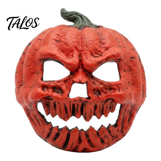 Lightweight Masquerade Masque Scary Pumpkin Halloween for Adults, Horror Full Face Cosplay Spooky Party Accessory Costume, Creepy Foam Prop Retro Red