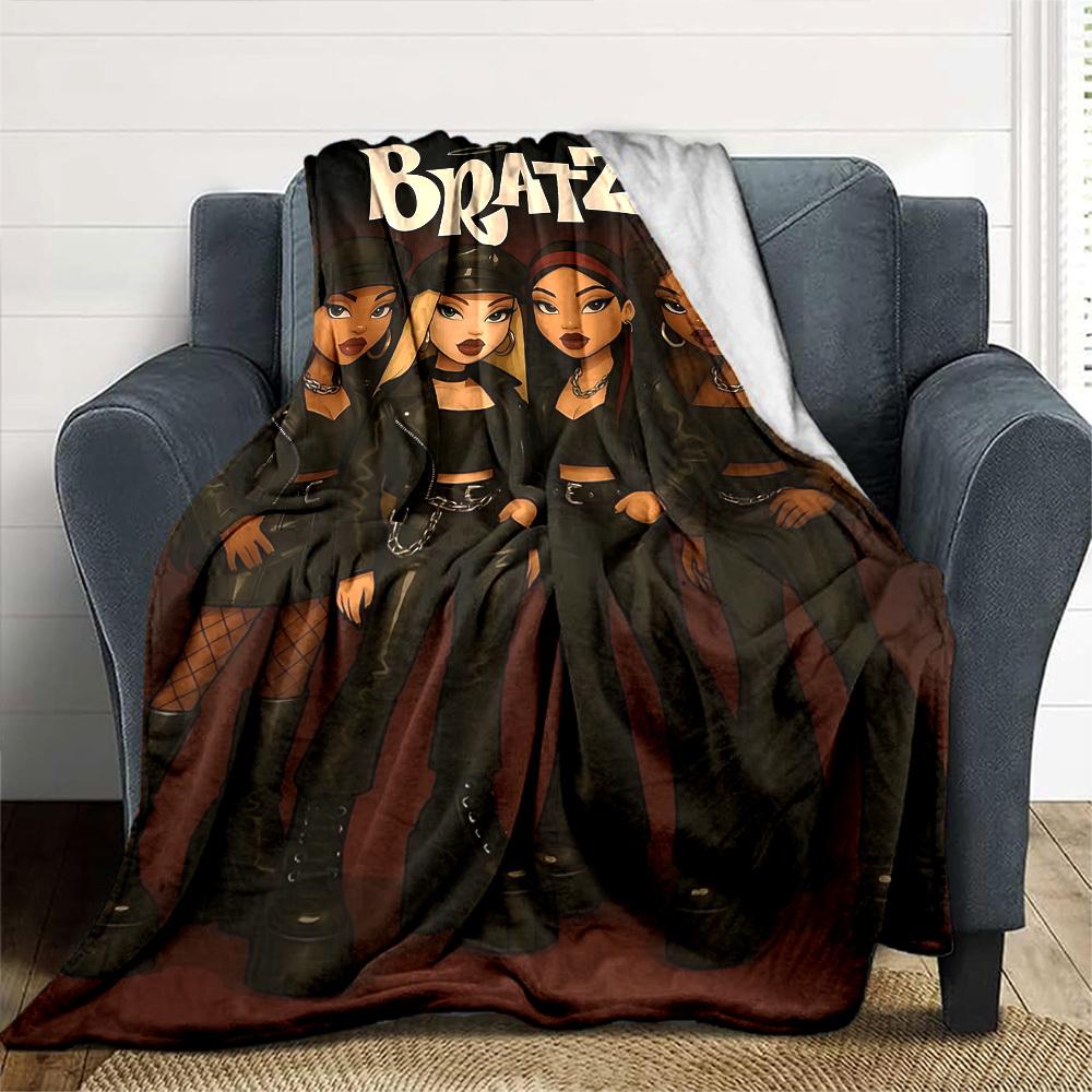 1 Stück Bratz Mode Weiche Warme Überwurfdecke Nickerchen-Decke für Couch Sofa Büro Bett Camping Reise,Bequem