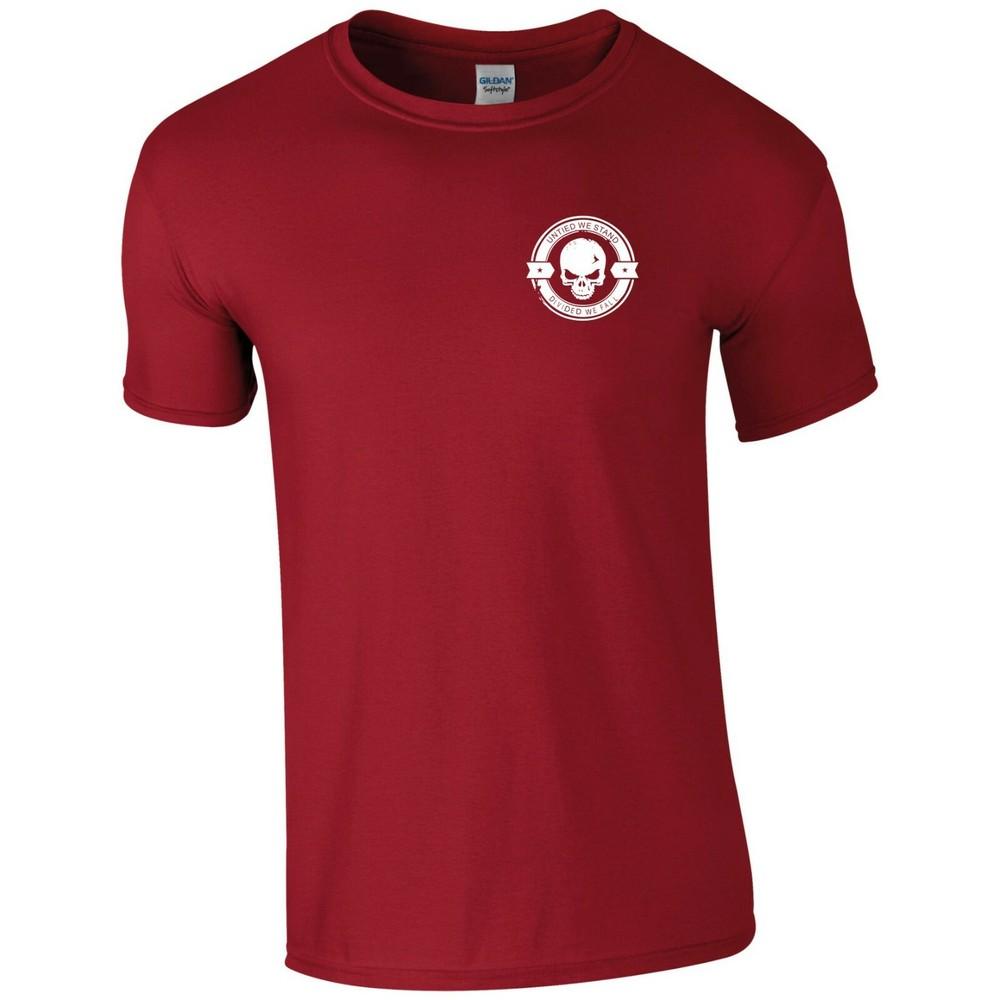 United We Stand T Shirt Pocket Divided We Fall Skull Gym Exercise Unisex Tee Top