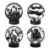 Halloween Night Light Spooky Table Lamp Double Sided Light-up Bat Gothic Castle Decoration for Horror Themed Parties Haunted Houses