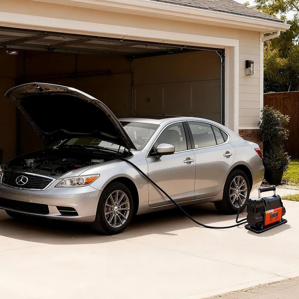 VEVOR 12V Heavy Duty Air Compressor, Auto-Stop Portable Tire Inflator with LCD Digital Display