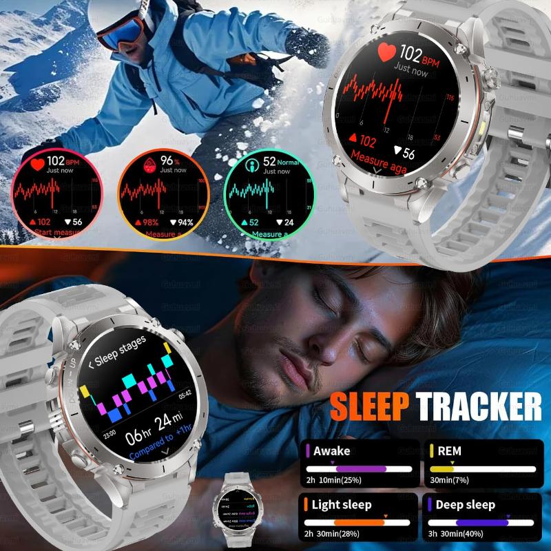 2025 New Outdoor GPS Smart Watch 1.43" AMOLED 10ATM Waterproof Bracelet Compass Sports Tracker BT Call Smartwatch Men For Xiaomi IOS