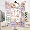 40th Birthday Celebration Flannel Blanket-Soft and Suitable for Sofas,Beds,Offices,Travel,All Seasons,Great Gift for Holidays and Birthdays.