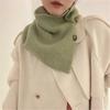 Warm Autumn and Winter Scarf, Unisex Solid Color Winter Neck Warm Knitting Button Scarf Split Neck Cover Scarf  Burgundy