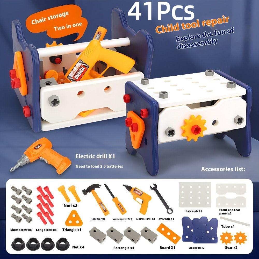 40/56/58Pcs with Screwdrivers Pretend Tools Kit Play Screw Repair Toolbox  for Boys Girls