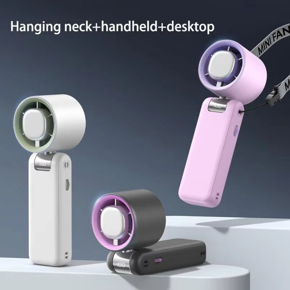 LED Digital Display Small USB Charging Fan Portable Turbo Fan Women Makeup Tools