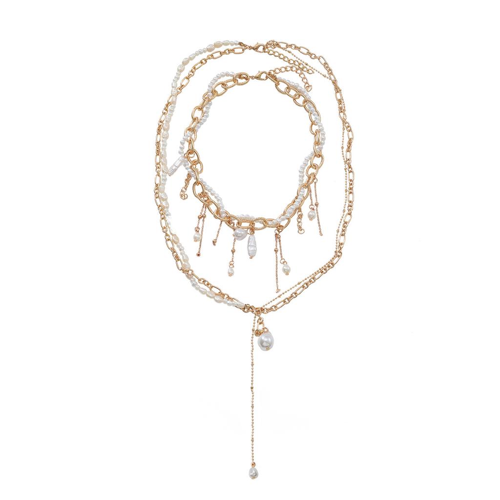 2025 Trendy Luxury Baroque Women's Jewelry Retro Layered Necklace Pearl Necklace Daily Festival Party Decoration