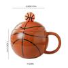 Basketball Shape Teas Cup with Handle 420ml Large Ceramic Coffee Mug Porcelain Teas Cup Gift for Friend, Family