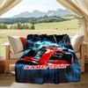 1PC Custom Name Night Track Outdooor Flannel Blankets Throw Blanket All-Season Throw Gift Bedspread for Couch, Bed, Camping Holiday Birthda