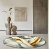 European Style Luxury Round Carpet for Living Room Golden Decoration Balcony Entrance Door Mat Soft Non-slip Rugs for Bedroom
