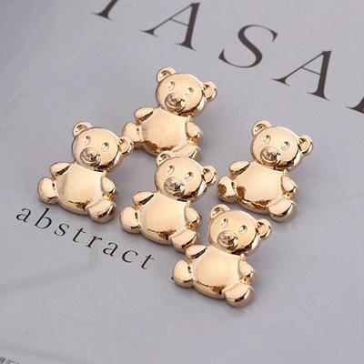 5pcs Bear Metal Buttons Cute Sweaters Cardigan Buttons Gold Children Clothes Decor Buttons