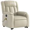 Electric Massage Recliner with Rising Function Cream Faux Leather
