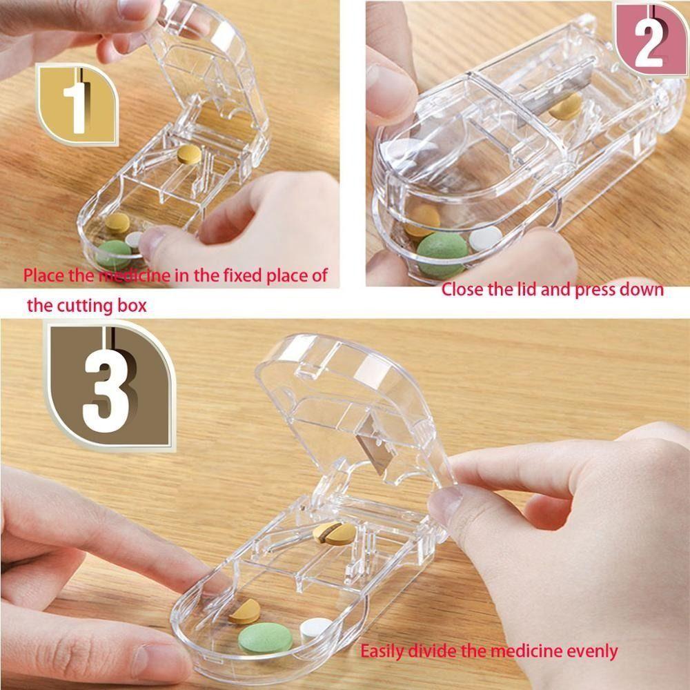 Travel Pill Splitter PP Tablet Divider New Pill Slice Box Elderly People