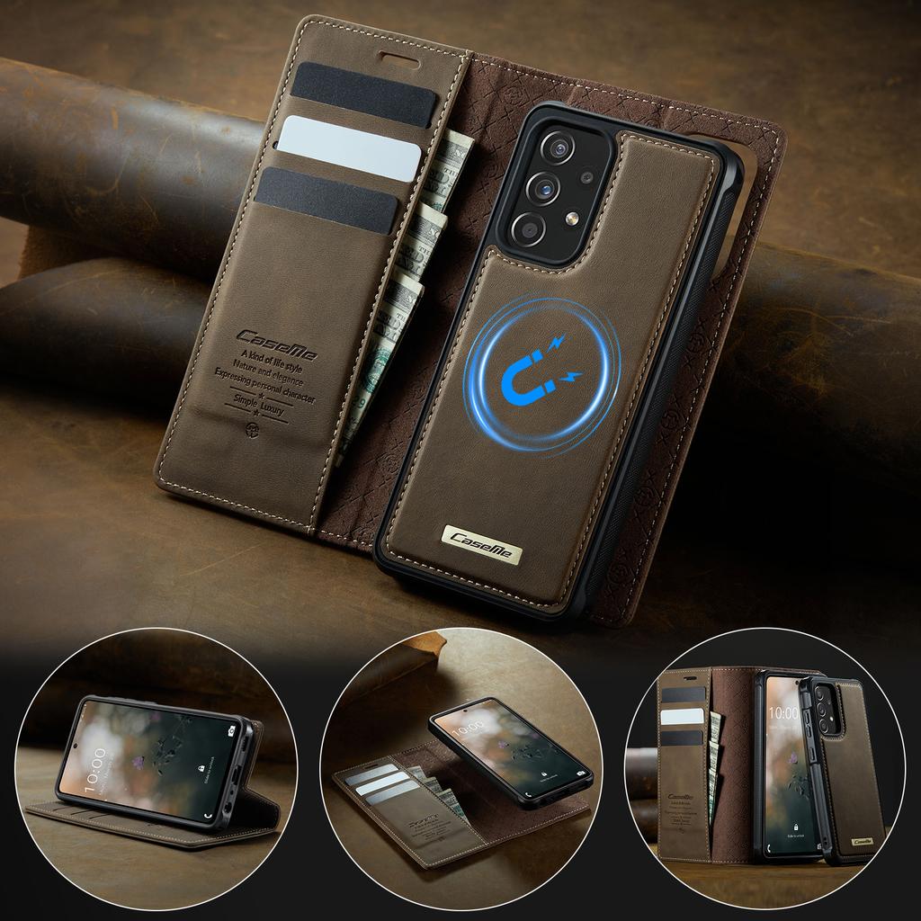 Pro Samsung Galaxy A52s 5G/Galaxy A52 5G Magnetické pouzdro Blokování RFID Odnímatelná peněženka Kožený kryt na telefon