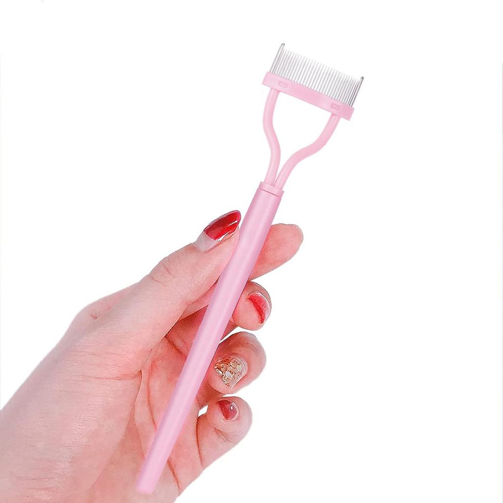 Black Pink Wimpernbieger Metall Wimpernbürste Kamm Tragbarer Wimperntrenner Faltbarer Mascara-Krümmer Beauty Make-up Kosmetikwerkzeug