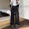 Cuffed Paneled Leopard Print Wide Leg Jeans Women Spring Autumn New Style Slimming Floor Length Loose Straight Leg Pants