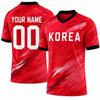 Customizable Soccer Jersey Shirt with Personalized and Number Breathable Fabric Short Sleeve V Neck Sports Top for Men Women