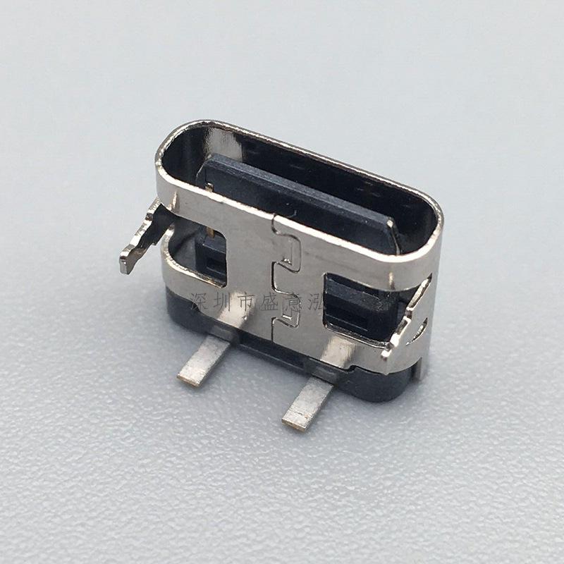 USB Type-C Female Connector 2-Pin 90° Board Mount Charging Interface