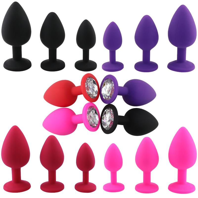 3Pcs/Set Safe Butt Plug With Crystal Detachable Jewelry Anal Plug Vagina Clitoris Vibrator Sex Toy