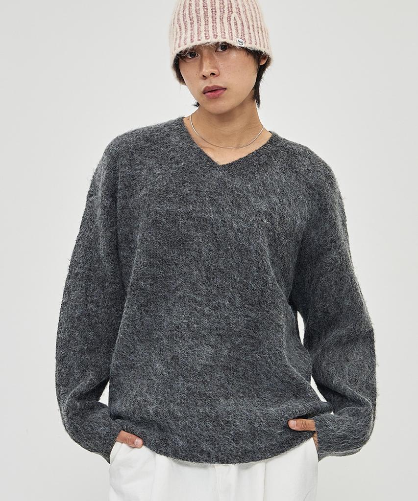 THE-ABON Aaron V-Neck Knit Purple