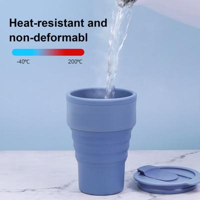 Katlanabilir Silikon Seyahat Bardağı 12oz Taşınabilir Katlanabilir Kamp Yürüyüş İş Gidiş Geliş İçin Sızdırmaz Çevre Dostu Geniş Ağızlı Su Şişesi